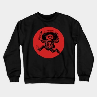 Halloween, Posada Calavera with Machete Black and Red Crewneck Sweatshirt